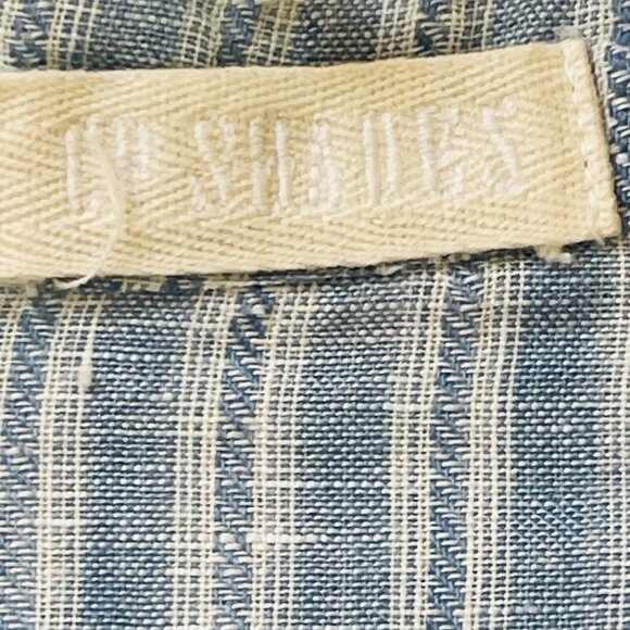 CP Shades Cecilia Striped Linen Button Down Shirt Womens Large Blue White - Picture 4 of 10
